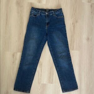Classic Blue Denim Jeans semi high rise slim straight women’s size 28 like new